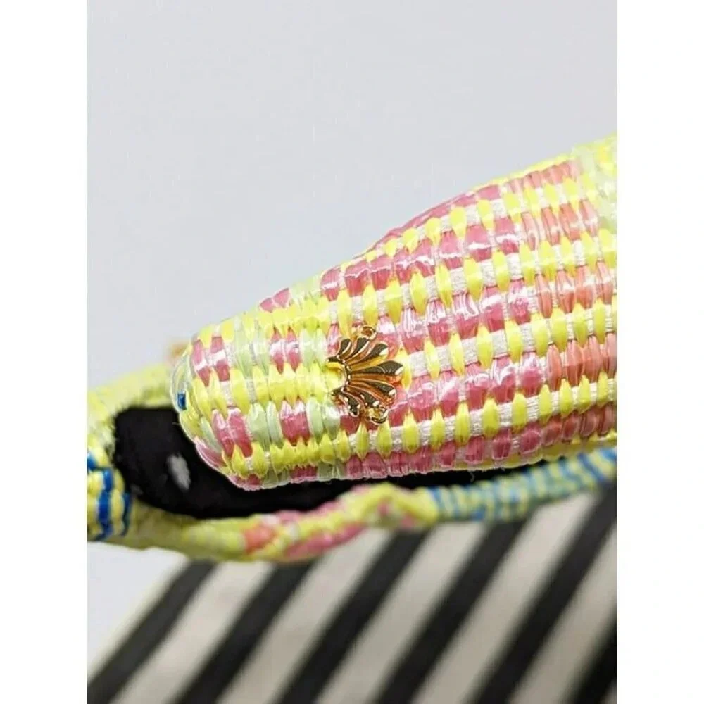Lele Sadoughi Women's Mixed Raffia Knotted Headband Taffy Rainbow O/S (MSRP $75)